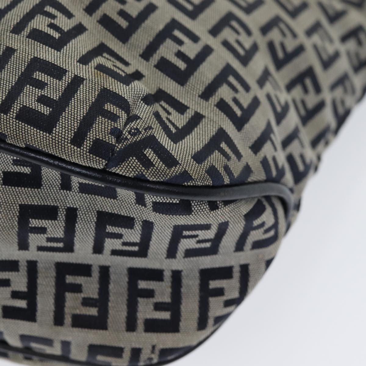 FENDI Zucchino Canvas Hand Bag Navyam6542