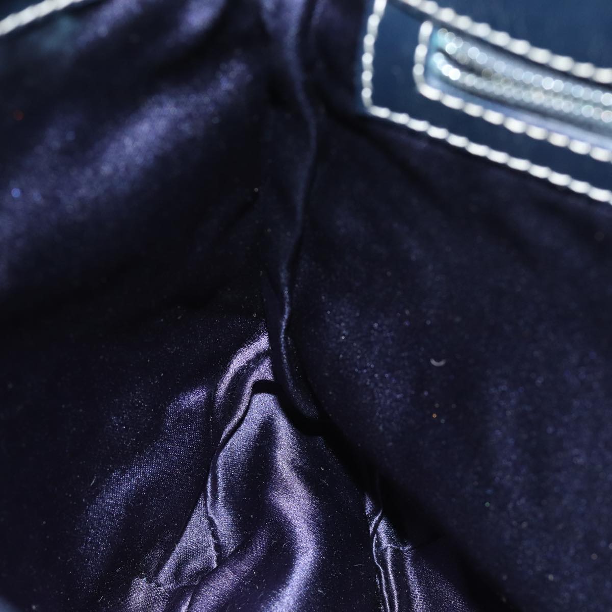 FENDI Zucchino Canvas Hand Bag Navyam6542