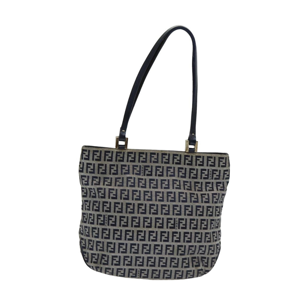 FENDI Zucchino Canvas Hand Bag Navyam6542