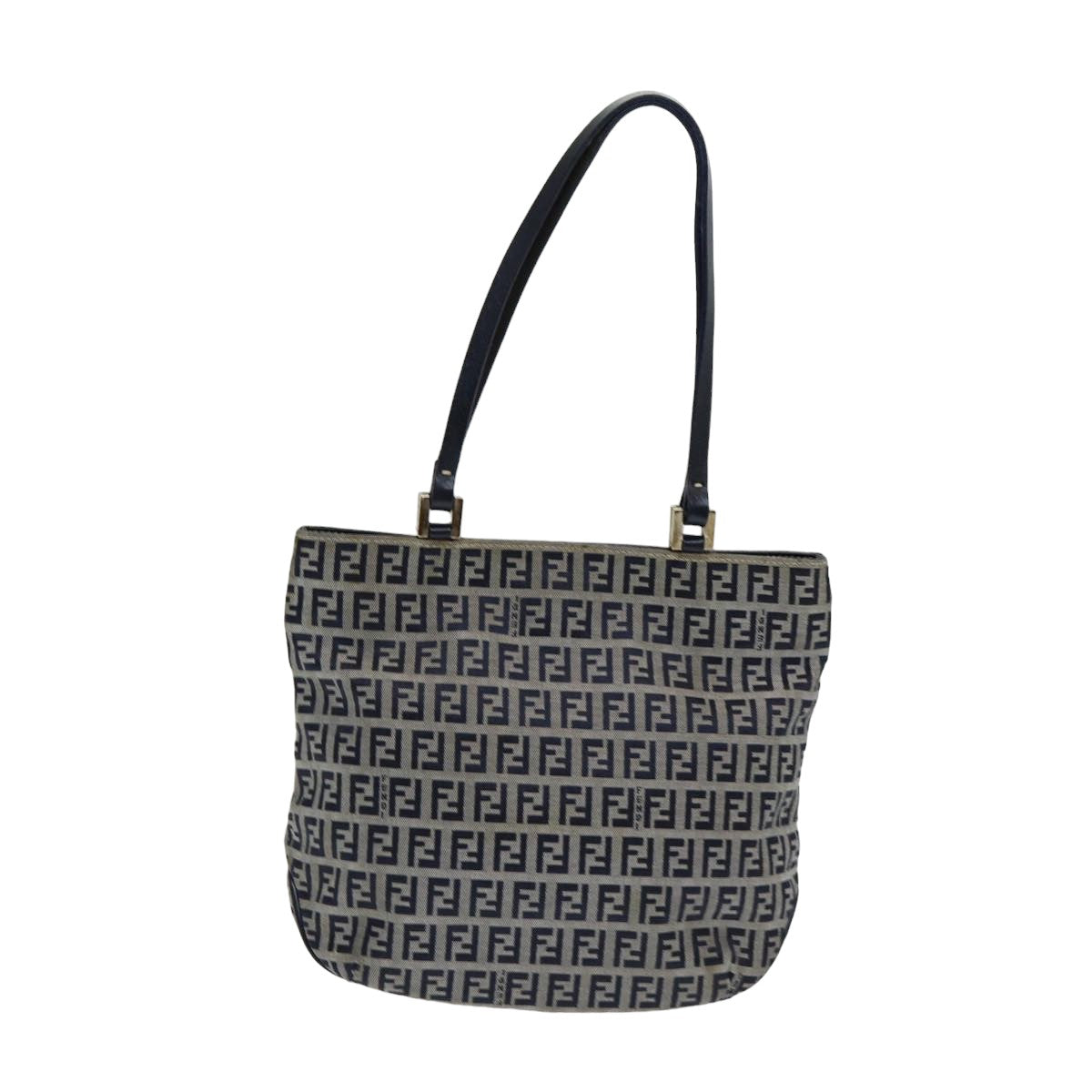 FENDI Zucchino Canvas Hand Bag Navyam6542