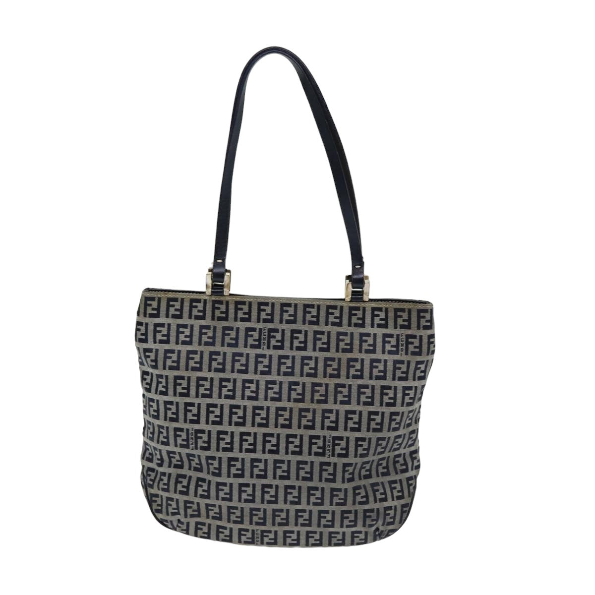 FENDI Zucchino Canvas Hand Bag Navyam6542