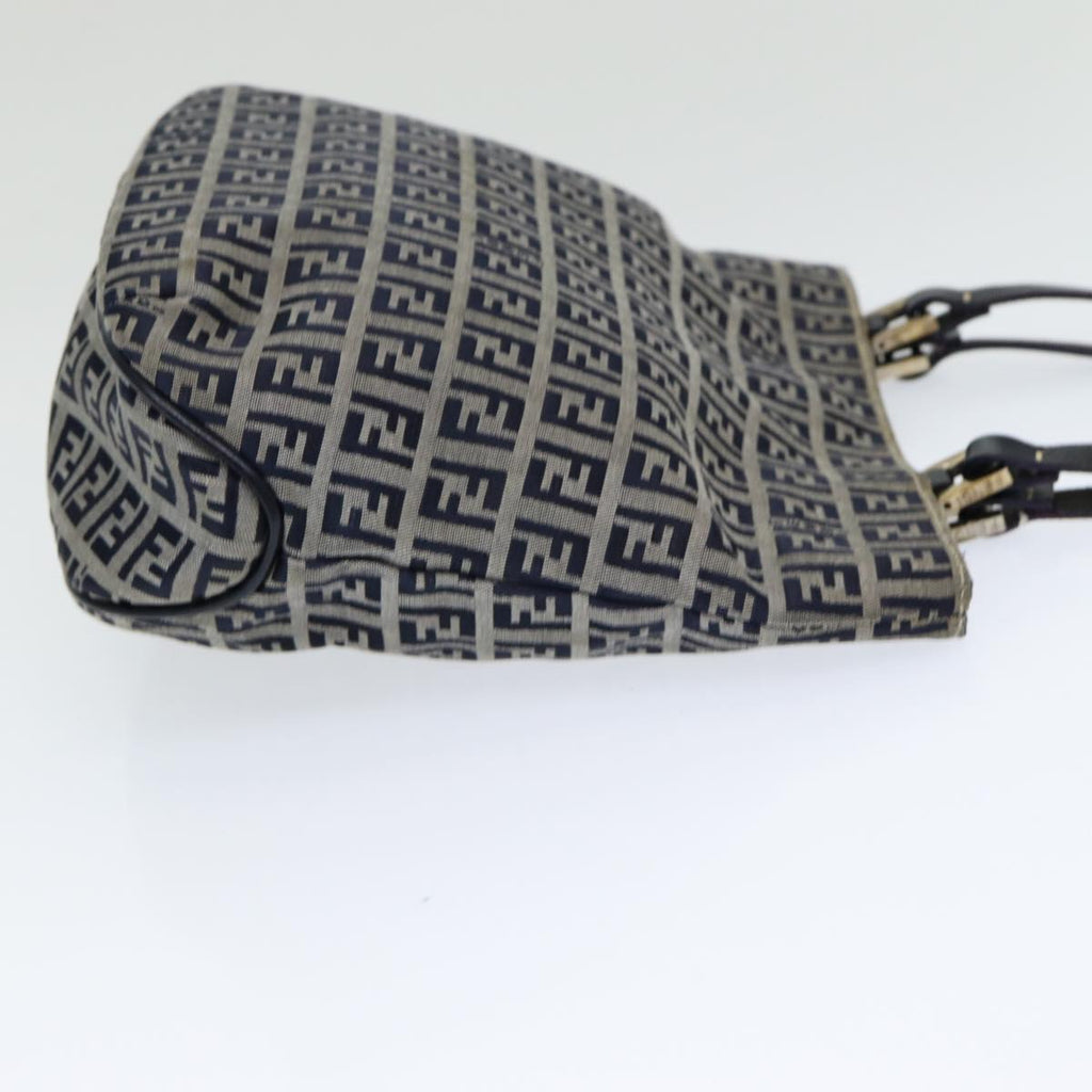 FENDI Zucchino Canvas Hand Bag Navyam6542