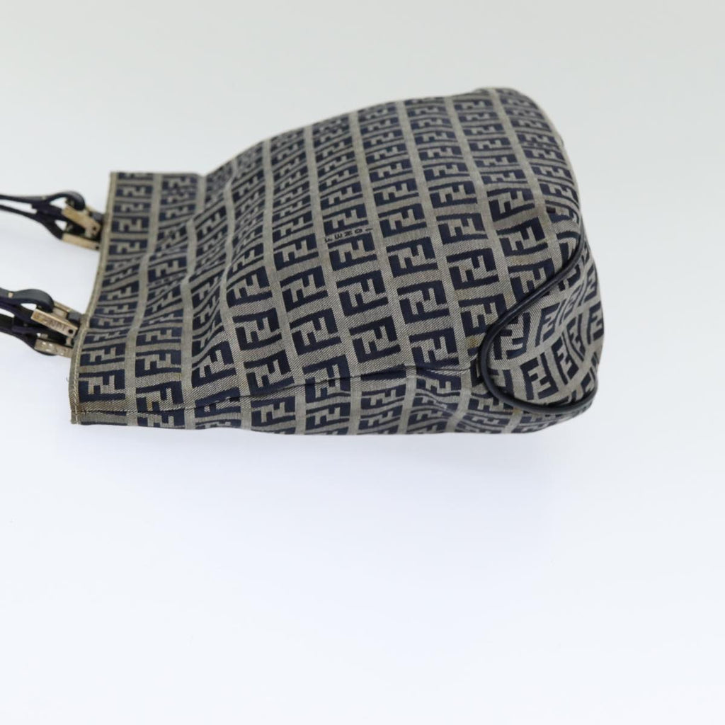 FENDI Zucchino Canvas Hand Bag Navyam6542
