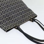 FENDI Zucchino Canvas Hand Bag Navyam6542