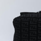 FENDI Zucchino Canvas Mini Mamma Baguette Shoulder Bag Blackam6553A