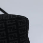 FENDI Zucchino Canvas Mini Mamma Baguette Shoulder Bag Blackam6553A