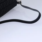 FENDI Zucchino Canvas Mini Mamma Baguette Shoulder Bag Blackam6553A