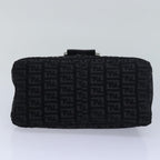 FENDI Zucchino Canvas Mini Mamma Baguette Shoulder Bag Blackam6553A