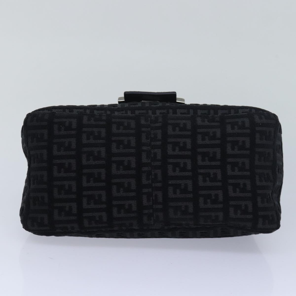 FENDI Zucchino Canvas Mini Mamma Baguette Shoulder Bag Blackam6553A