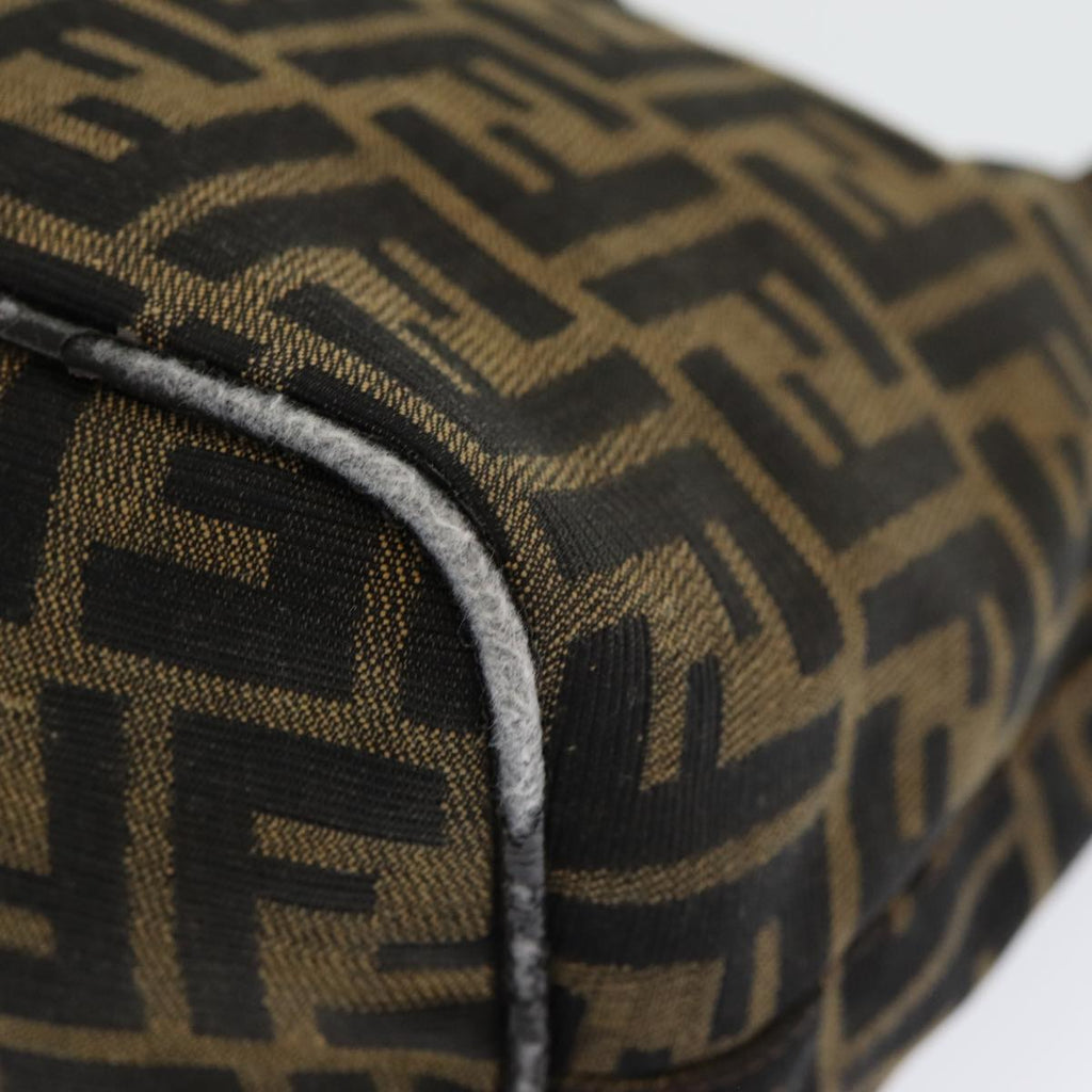 FENDI Zucca Canvas Mamma Baguette Shoulder Bag Brown Blackam6561
