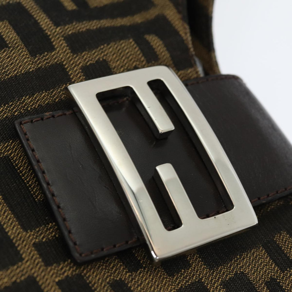 FENDI Zucca Canvas Mamma Baguette Shoulder Bag Brown Blackam6561