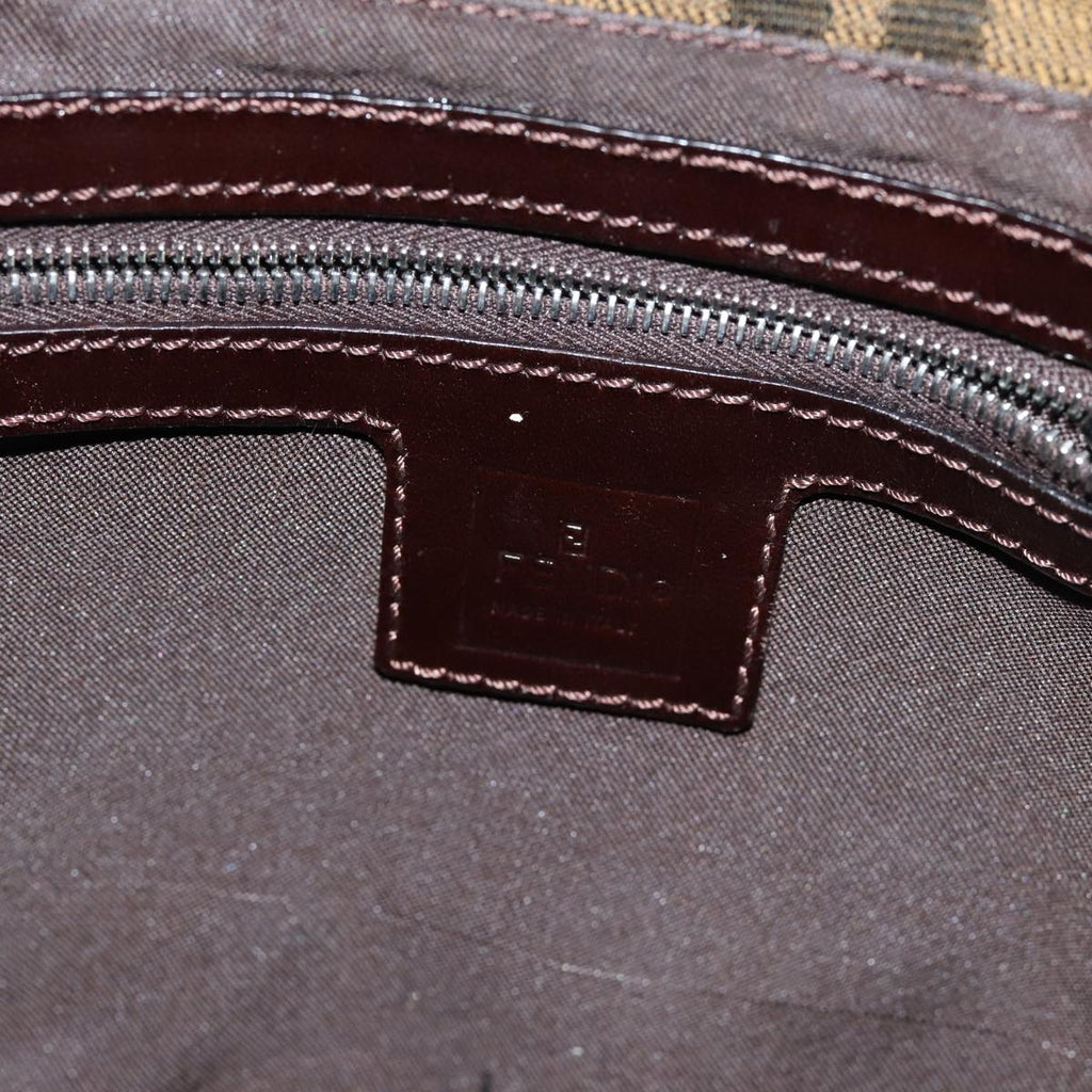 FENDI Zucca Canvas Mamma Baguette Shoulder Bag Brown Blackam6561