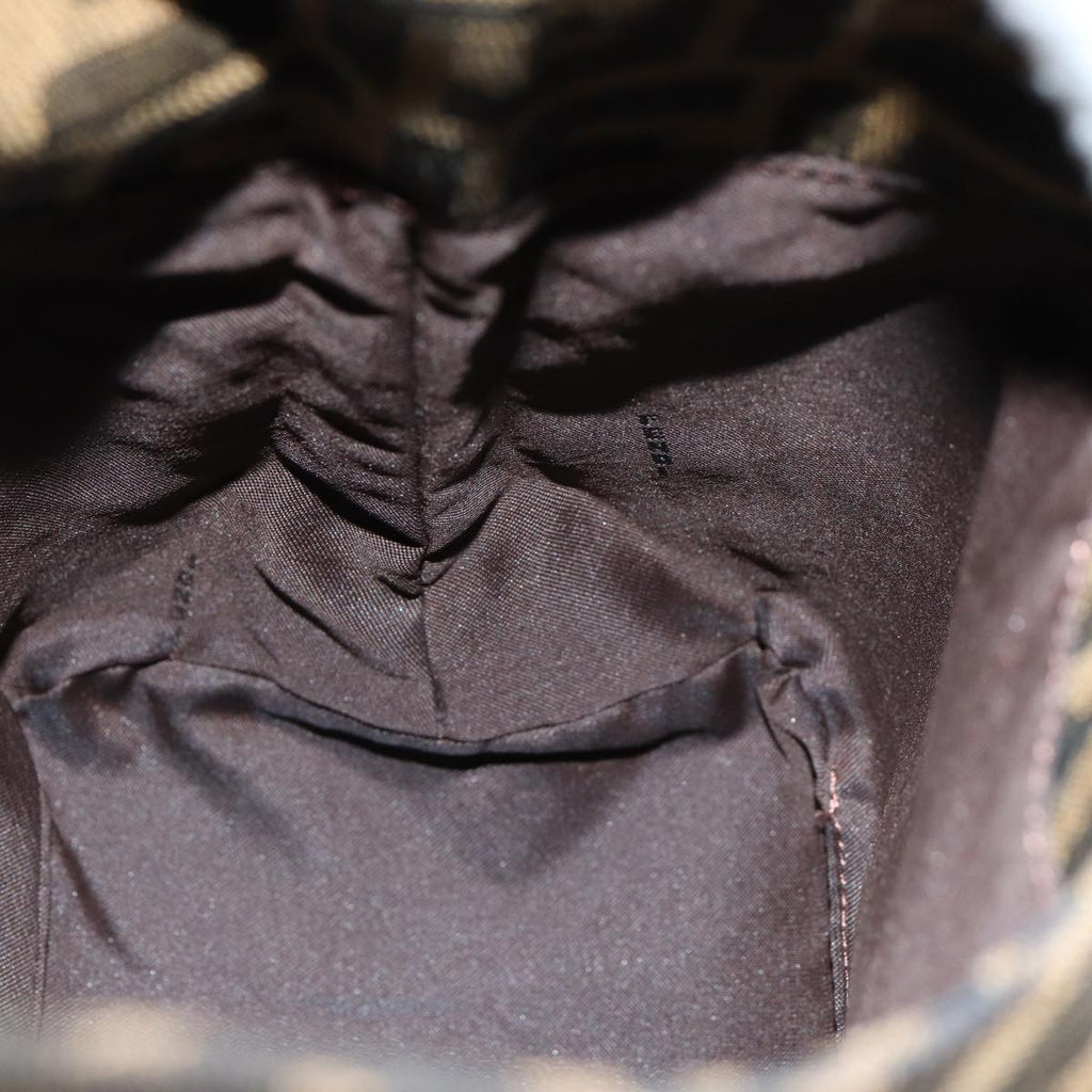 FENDI Zucca Canvas Mamma Baguette Shoulder Bag Brown Blackam6561