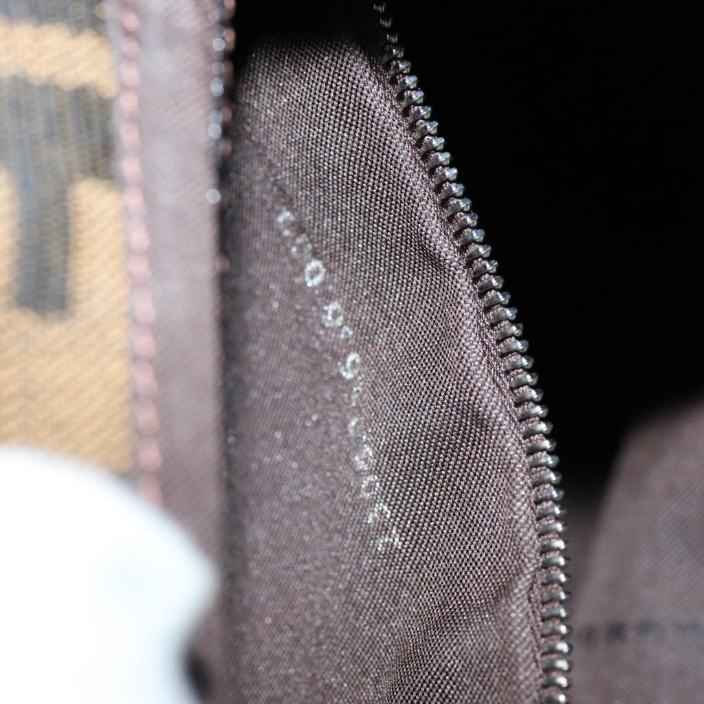 FENDI Zucca Canvas Mamma Baguette Shoulder Bag Brown Blackam6561