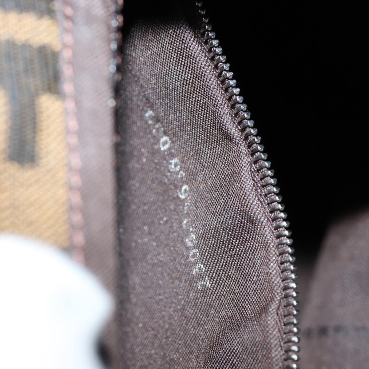 FENDI Zucca Canvas Mamma Baguette Shoulder Bag Brown Blackam6561