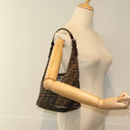 FENDI Zucca Canvas Mamma Baguette Shoulder Bag Brown Blackam6561