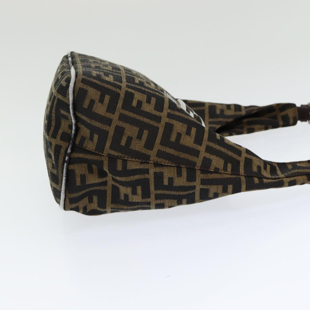 FENDI Zucca Canvas Mamma Baguette Shoulder Bag Brown Blackam6561
