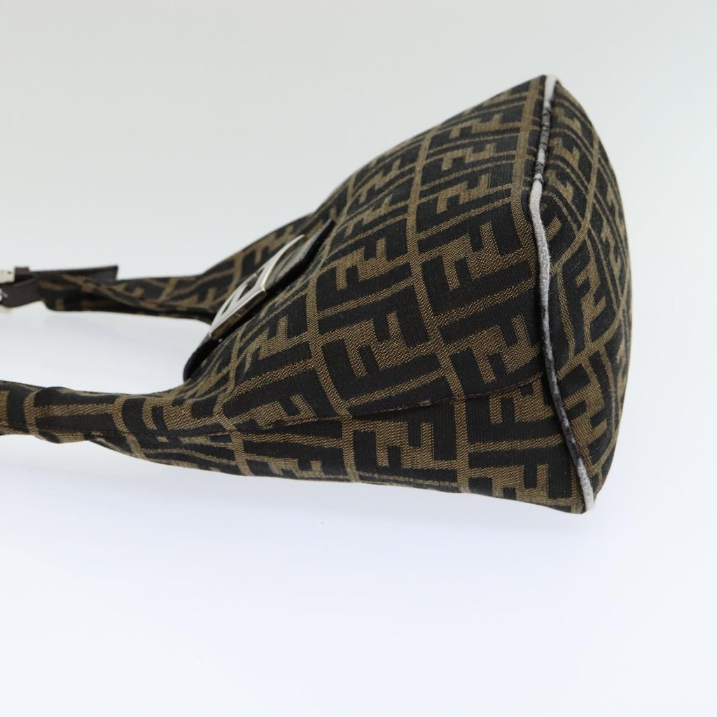 FENDI Zucca Canvas Mamma Baguette Shoulder Bag Brown Blackam6561