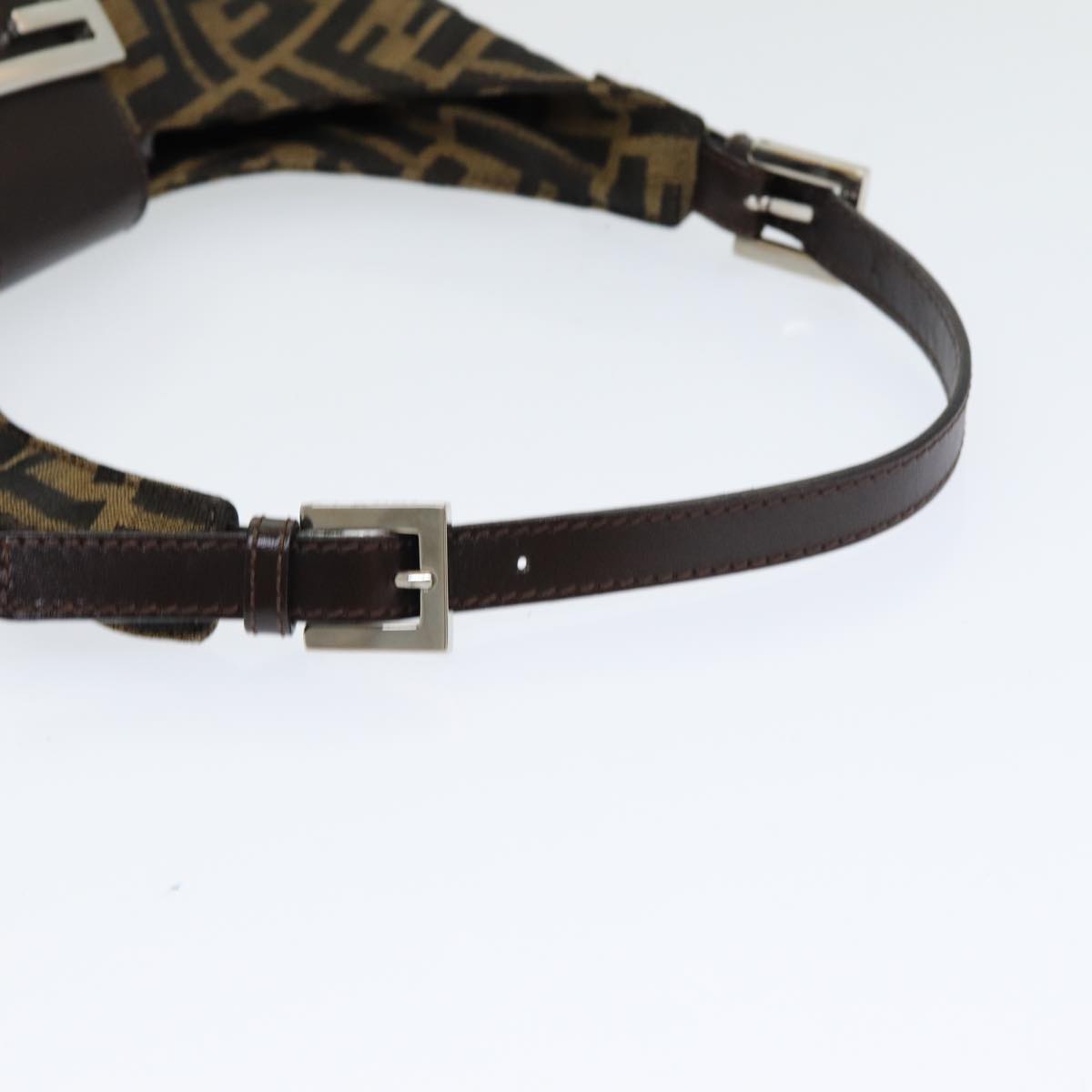 FENDI Zucca Canvas Mamma Baguette Shoulder Bag Brown Blackam6561