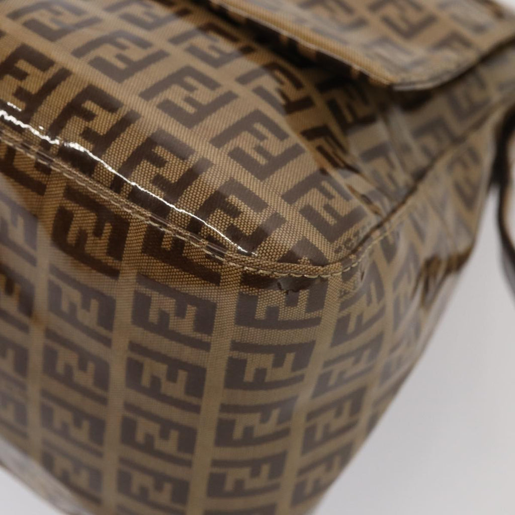 FENDI Zucchino Canvas Mamma Baguette Shoulder Bag Beigeam6583