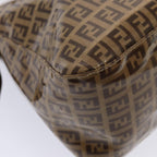 FENDI Zucchino Canvas Mamma Baguette Shoulder Bag Beigeam6583