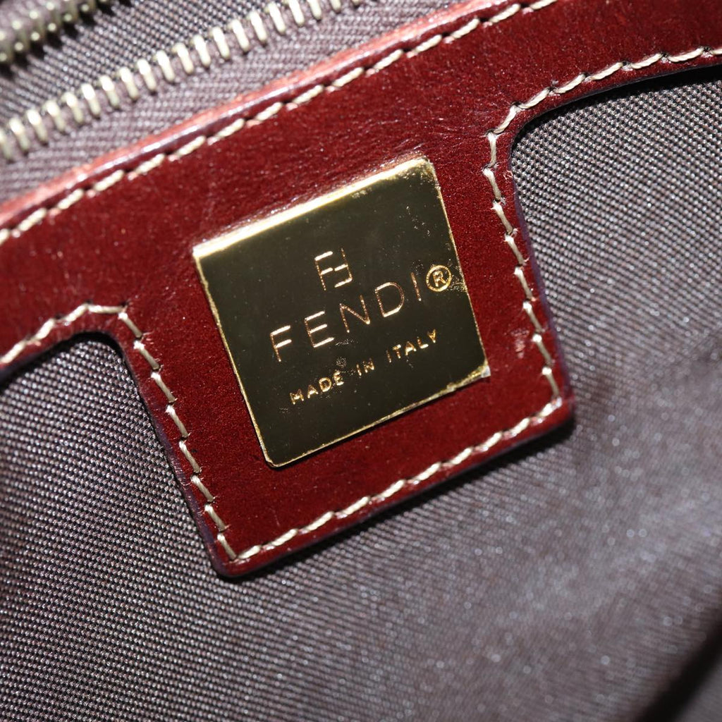 FENDI Zucchino Canvas Mamma Baguette Shoulder Bag Beigeam6583