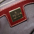 FENDI Zucchino Canvas Mamma Baguette Shoulder Bag Beigeam6583