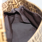 FENDI Zucchino Canvas Mamma Baguette Shoulder Bag Beigeam6583