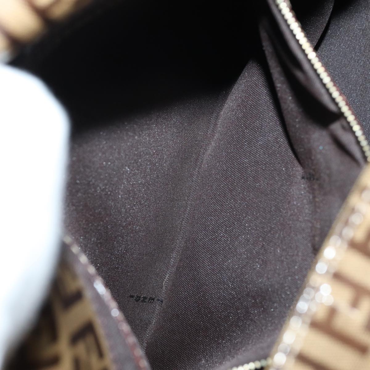 FENDI Zucchino Canvas Mamma Baguette Shoulder Bag Beigeam6583