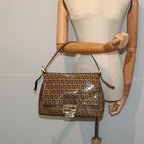 FENDI Zucchino Canvas Mamma Baguette Shoulder Bag Beigeam6583