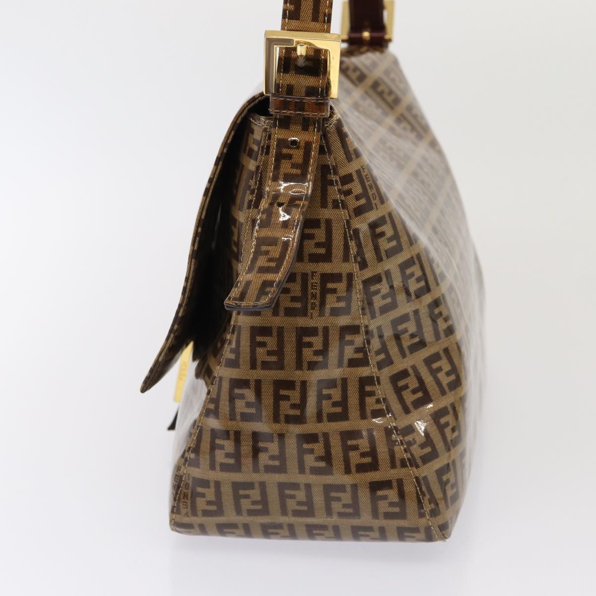 FENDI Zucchino Canvas Mamma Baguette Shoulder Bag Beigeam6583