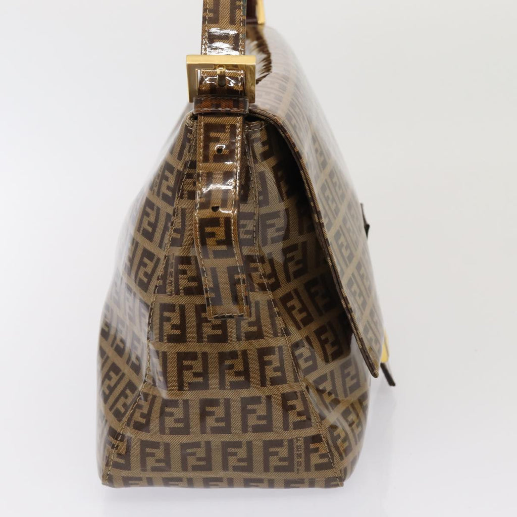 FENDI Zucchino Canvas Mamma Baguette Shoulder Bag Beigeam6583