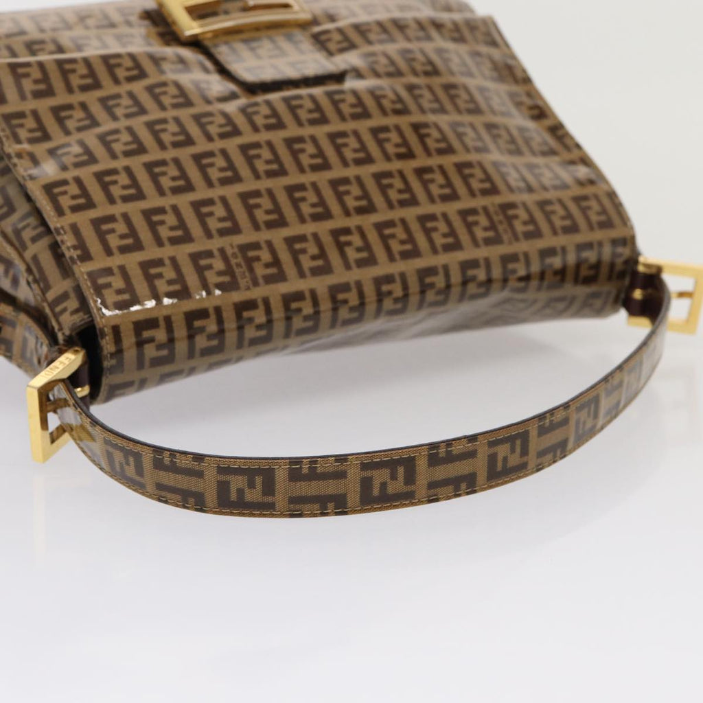 FENDI Zucchino Canvas Mamma Baguette Shoulder Bag Beigeam6583