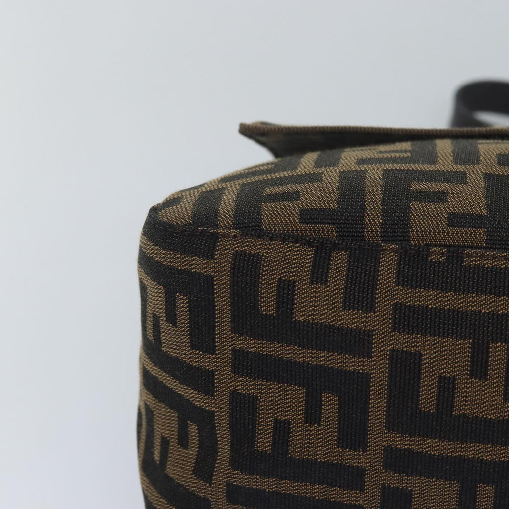 FENDI Zucca Canvas Mamma Baguette Shoulder Bag Brown Blackam6643A
