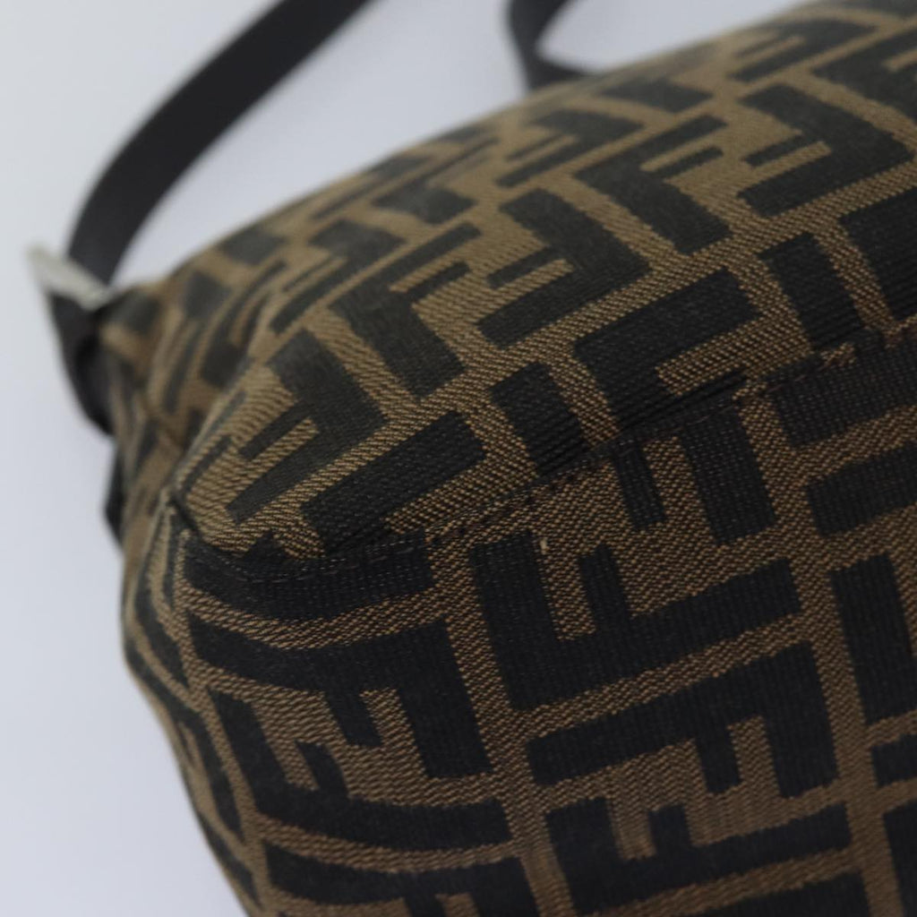 FENDI Zucca Canvas Mamma Baguette Shoulder Bag Brown Blackam6643A