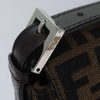 FENDI Zucca Canvas Mamma Baguette Shoulder Bag Brown Blackam6643A