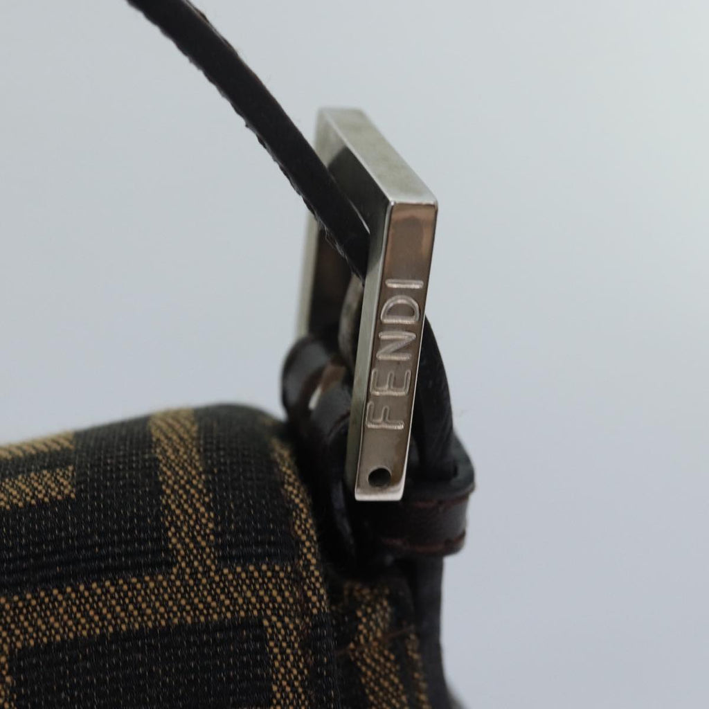 FENDI Zucca Canvas Mamma Baguette Shoulder Bag Brown Blackam6643A