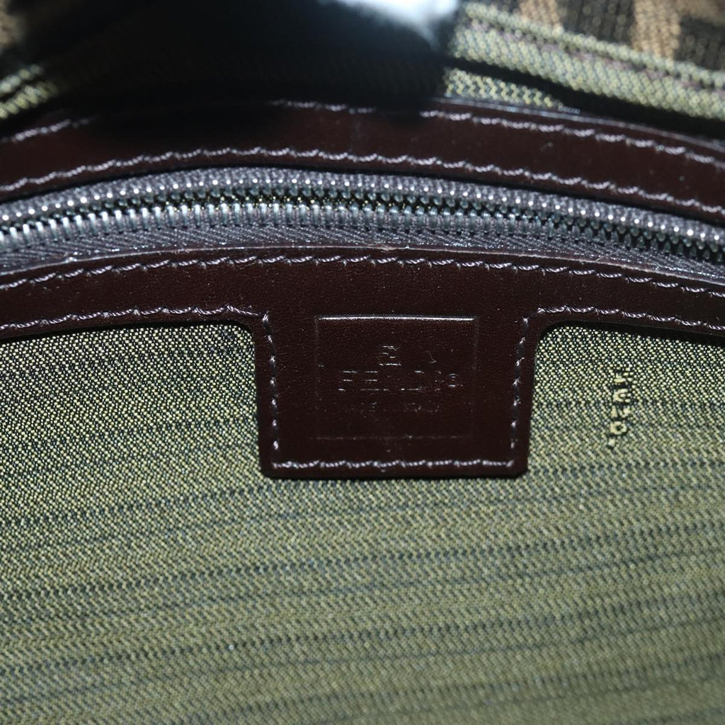 FENDI Zucca Canvas Mamma Baguette Shoulder Bag Brown Blackam6643A