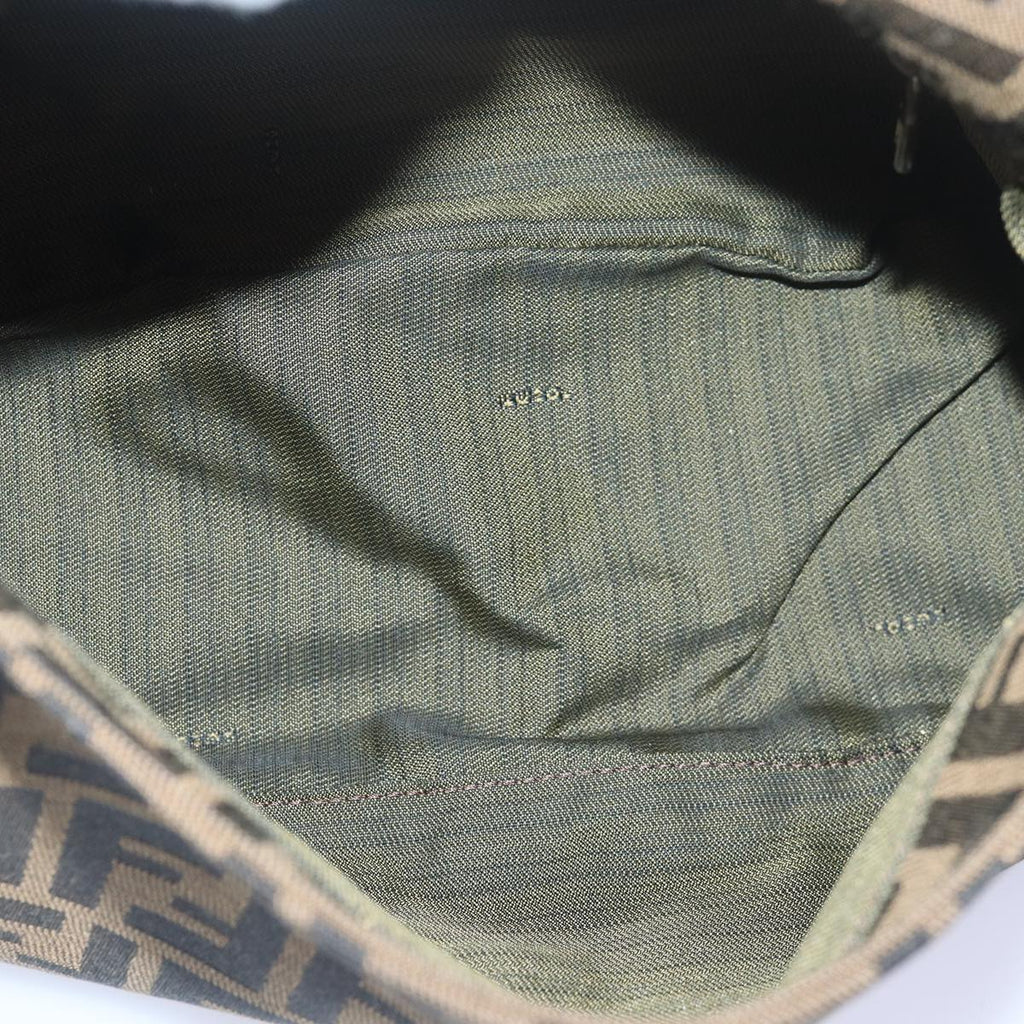 FENDI Zucca Canvas Mamma Baguette Shoulder Bag Brown Blackam6643A