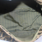 FENDI Zucca Canvas Mamma Baguette Shoulder Bag Brown Blackam6643A