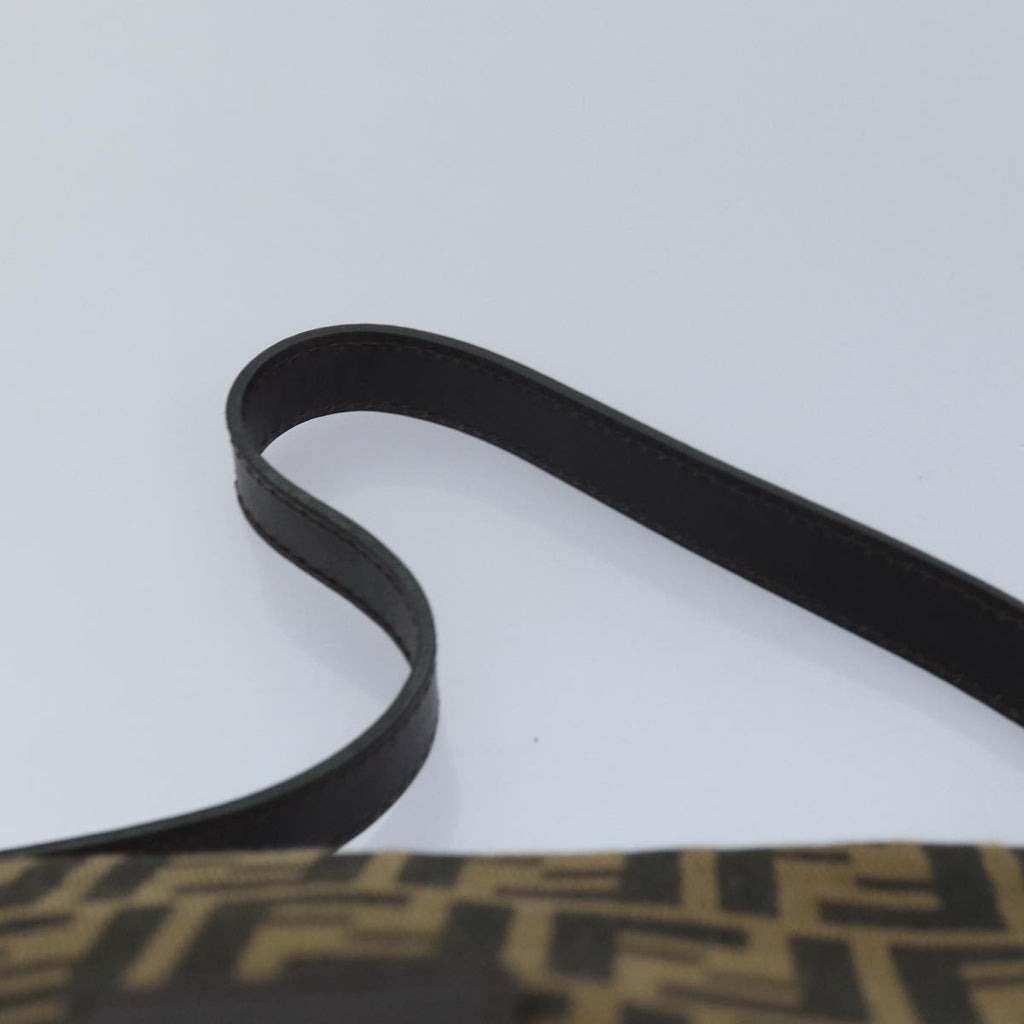 FENDI Zucca Canvas Mamma Baguette Shoulder Bag Brown Blackam6643A