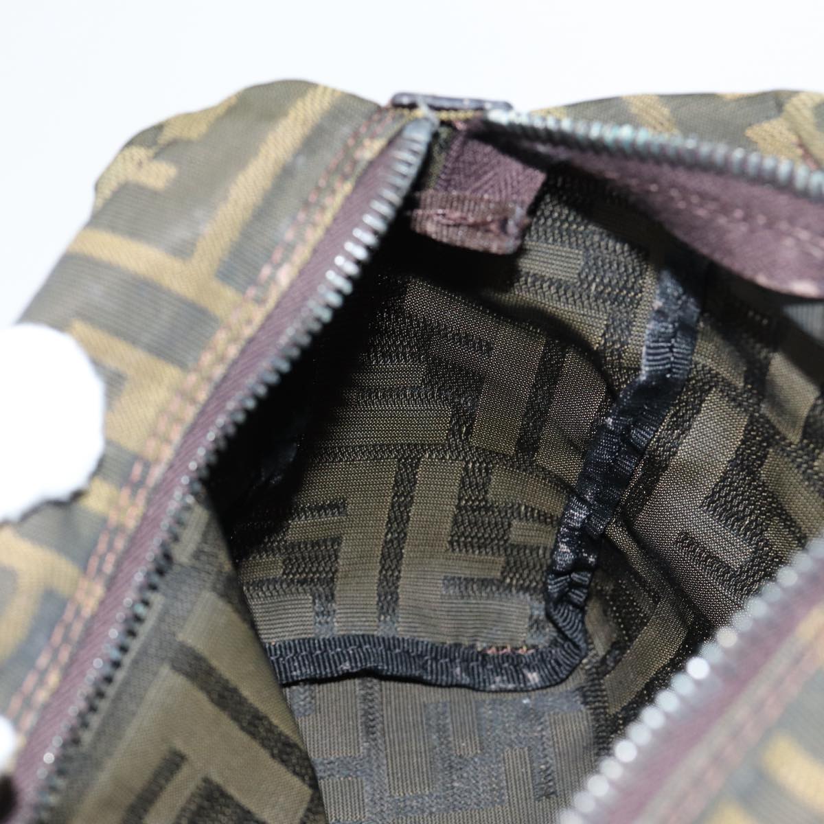 FENDI Zucca Canvas Hand Bag Brown 2415 8N000am6679