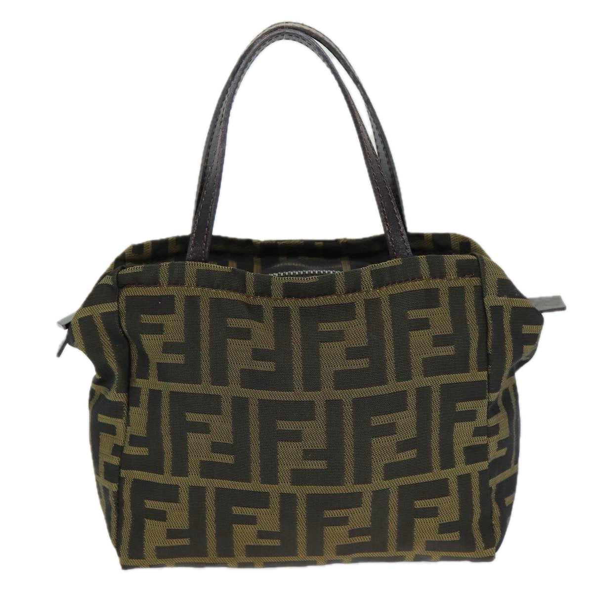FENDI Zucca Canvas Hand Bag Brown 2415 8N000am6679
