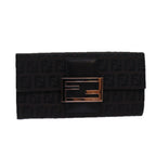 FENDI Zucchino Canvas Long Wallet Brownam6703