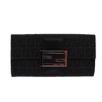 FENDI Zucchino Canvas Long Wallet Brownam6703