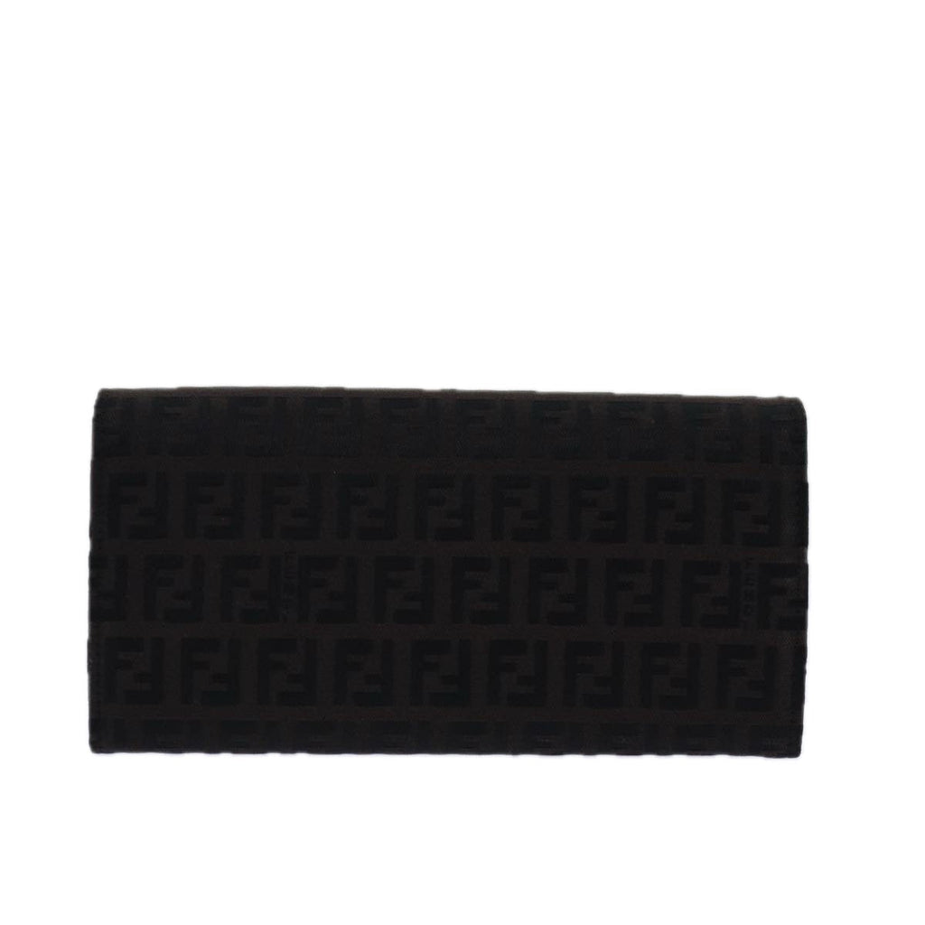 FENDI Zucchino Canvas Long Wallet Brownam6703
