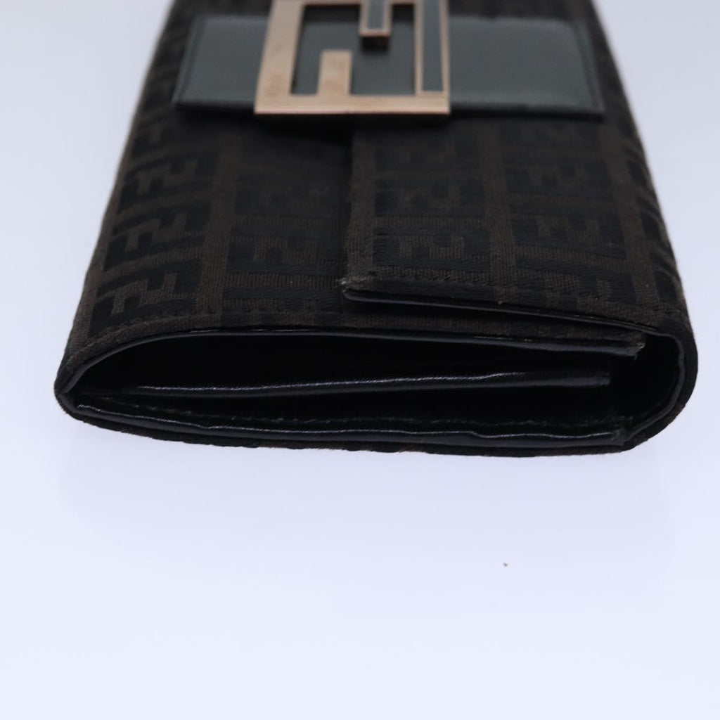 FENDI Zucchino Canvas Long Wallet Brownam6703