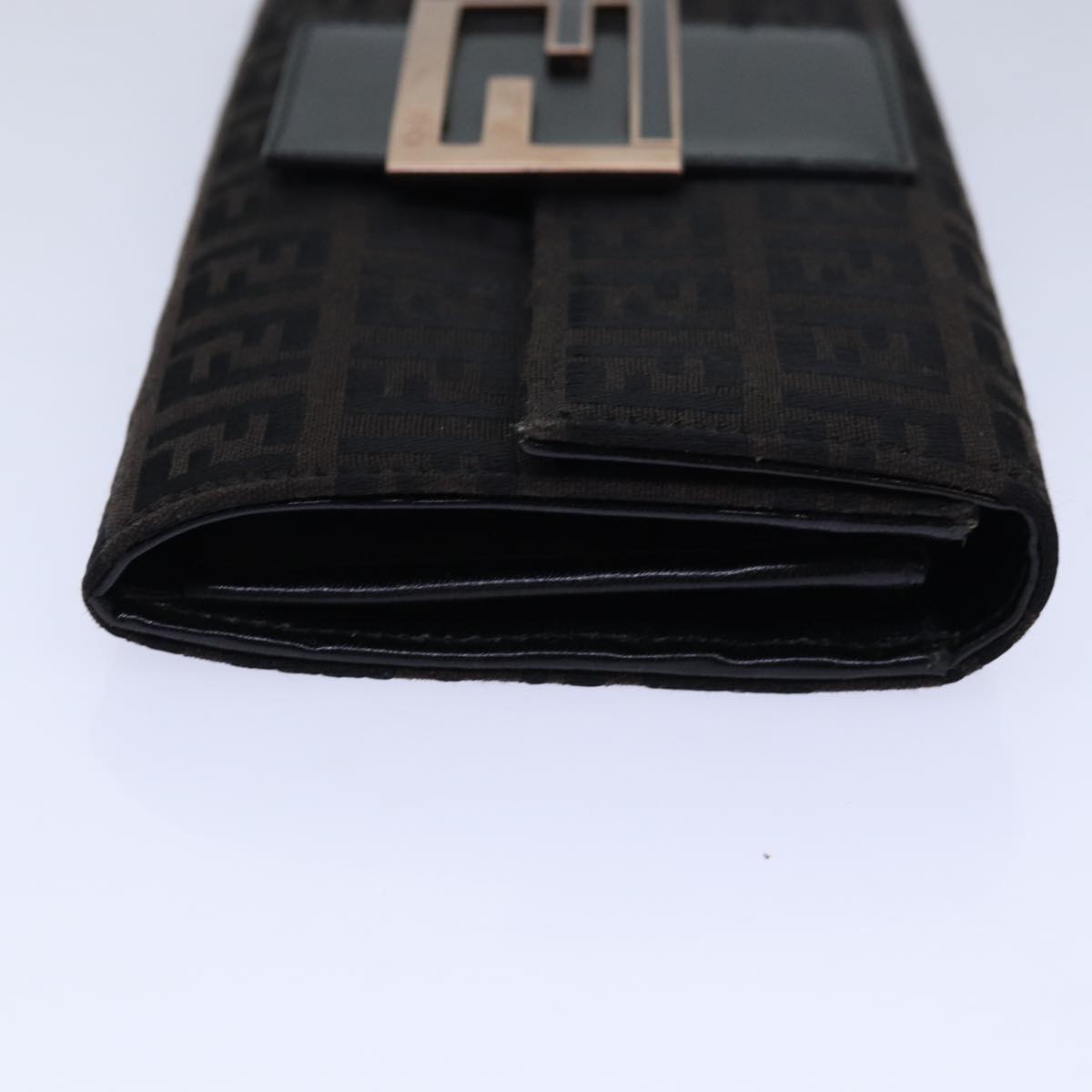 FENDI Zucchino Canvas Long Wallet Brownam6703