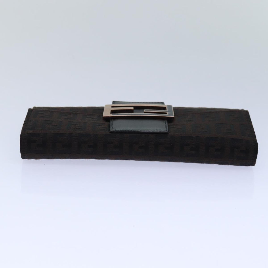 FENDI Zucchino Canvas Long Wallet Brownam6703