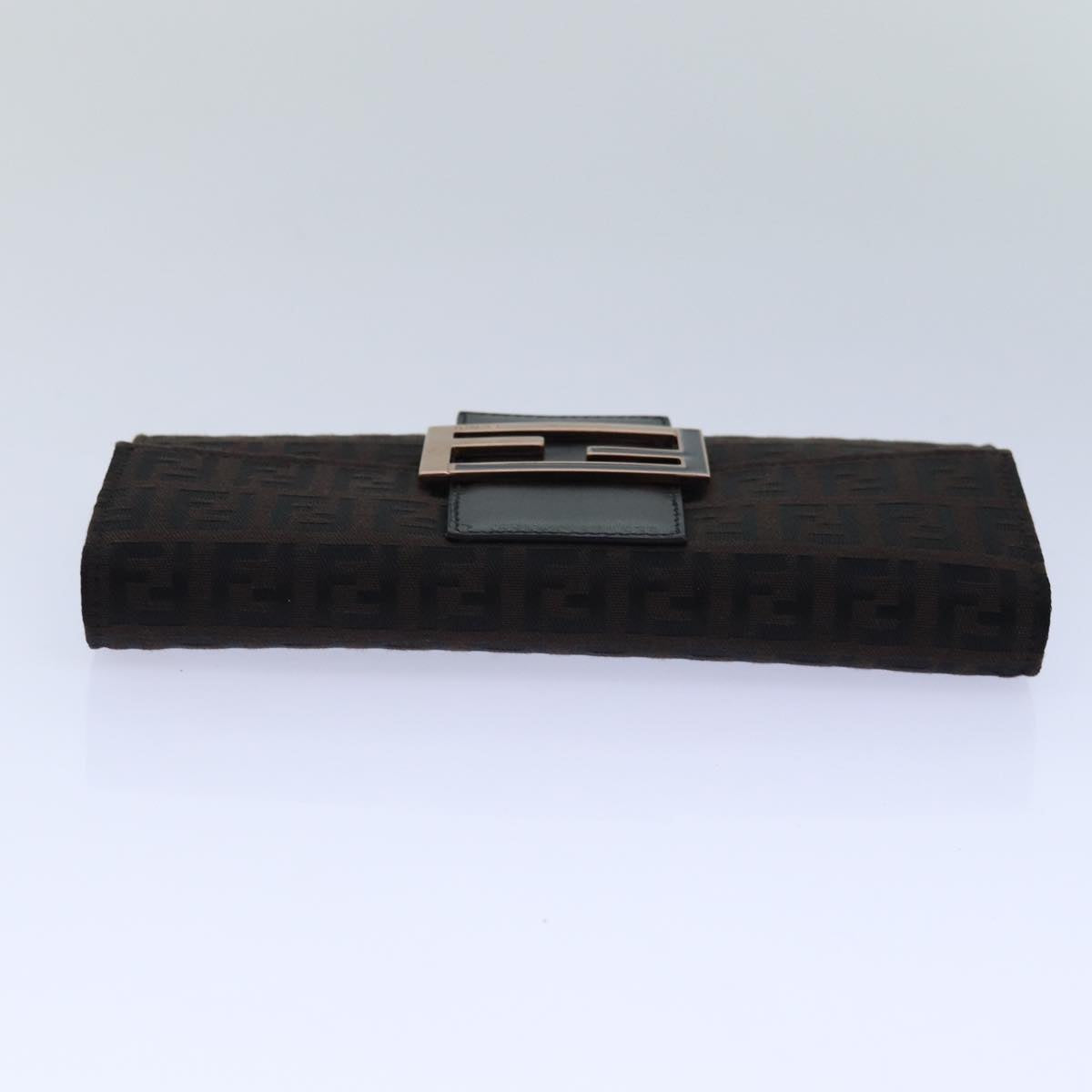 FENDI Zucchino Canvas Long Wallet Brownam6703